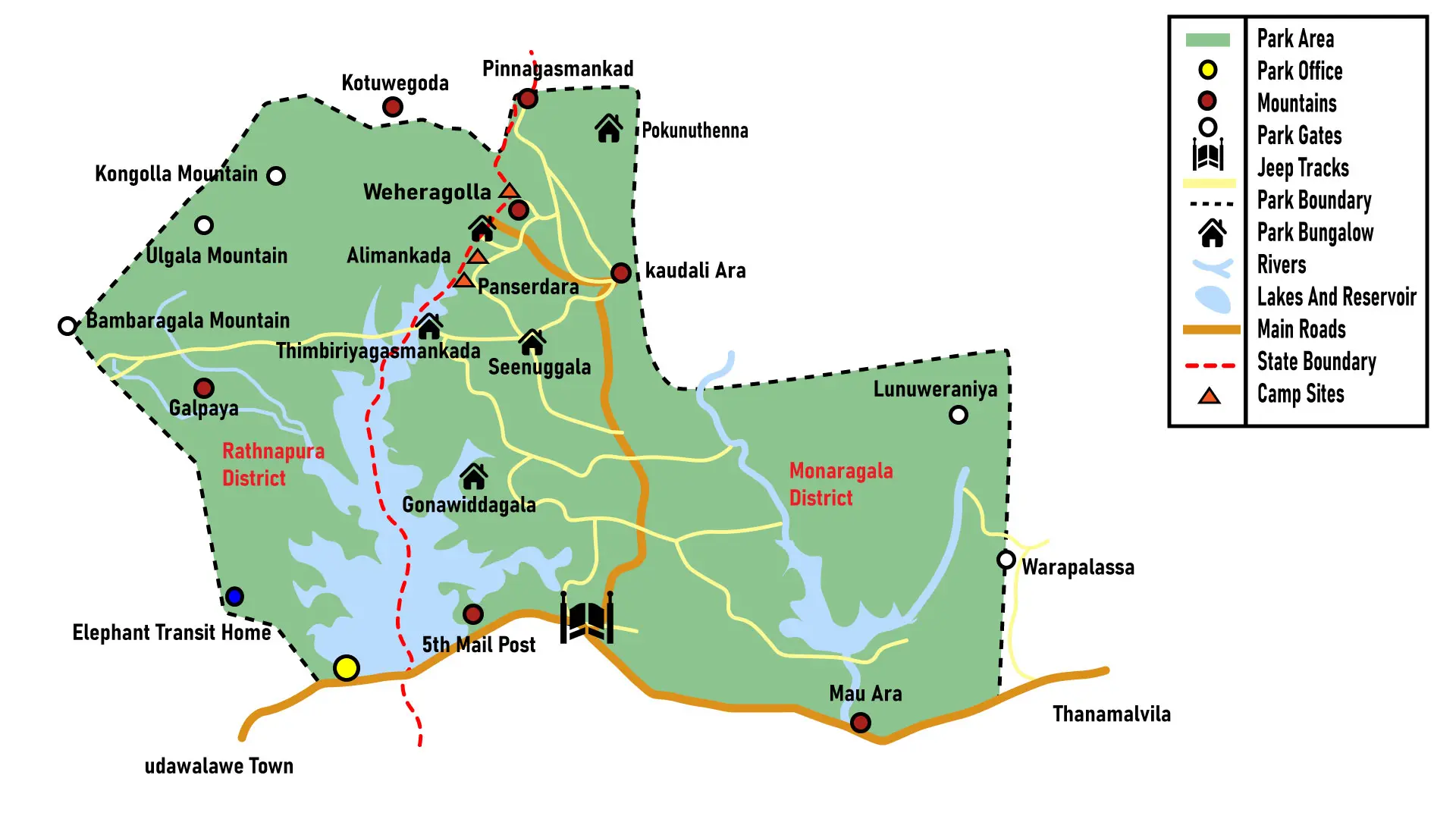 Udawalawe National Park Updated Map
